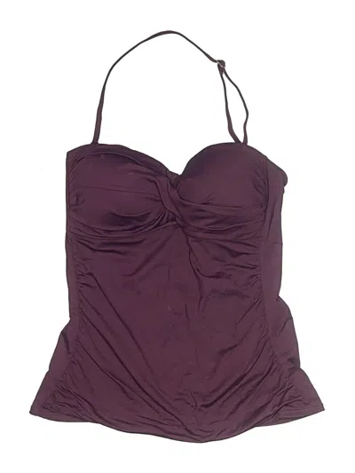 Pre-owned Anne Cole Swimsuit Top Burgundy Solid Pattern Swimwear
