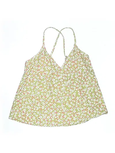Pre-owned Anne Cole Swimsuit Top Green Floral Pattern Swimwear