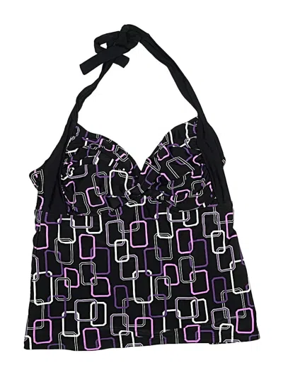 Pre-owned Anne Cole Swimsuit Top Purple Print Pattern Swimwear