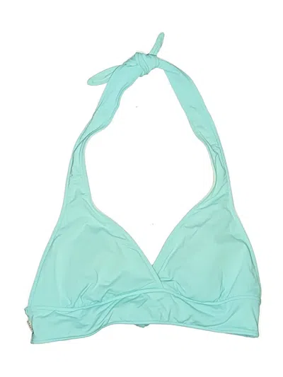 Pre-owned Anne Cole Swimsuit Top Teal Solid Pattern Swimwear