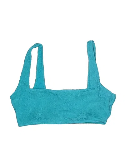 Pre-owned Anne Cole Swimsuit Top Teal Swimwear In Blue