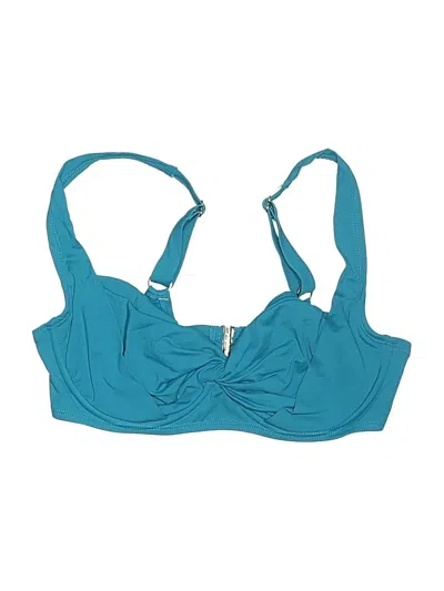Pre-owned Anne Cole Swimsuit Top Teal Swimwear In Blue