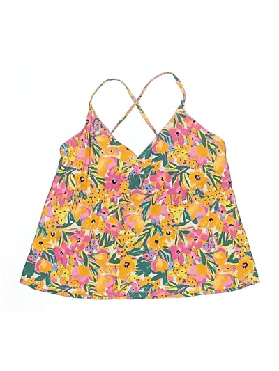 Pre-owned Anne Cole Swimsuit Top Yellow Floral Pattern Swimwear