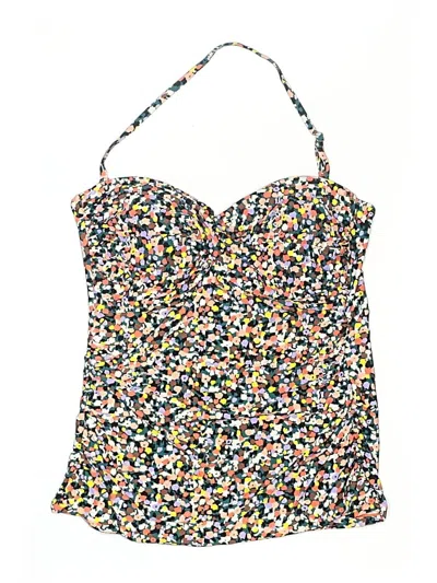 Pre-owned Anne Cole Swimsuit Top Yellow Floral Pattern Swimwear