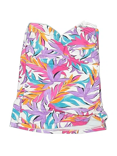 Anne Cole Tube Top White Print Pattern Tops In Multi