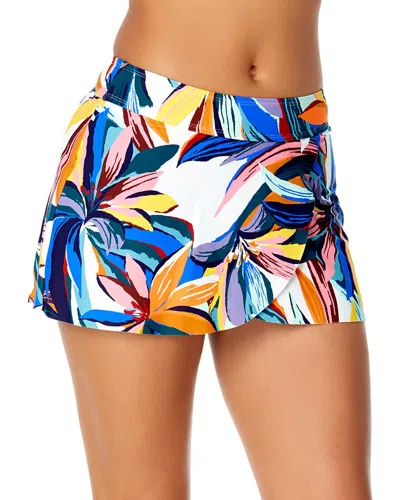 Anne Cole Tulip Drape Swim Skirt In Multi