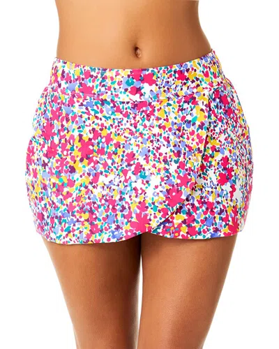 Anne Cole Tulip Drape Swim Skirt In Mult-multi Color