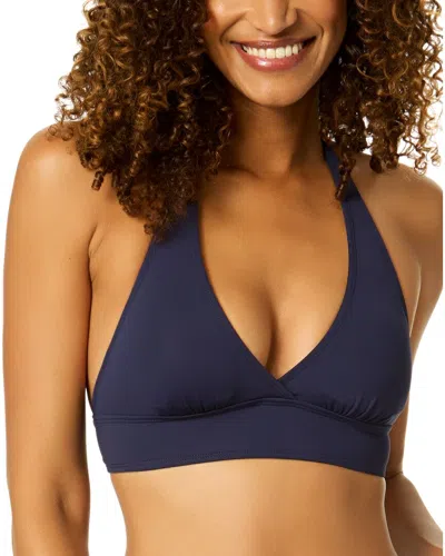 Anne Cole Twist Bandeau In Blue