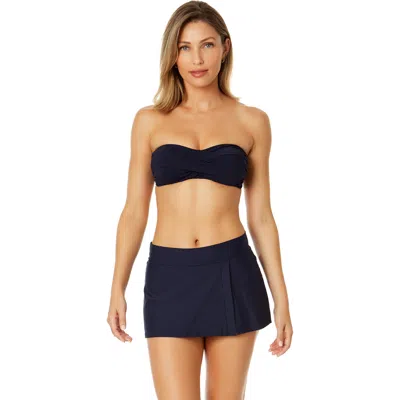 Anne Cole Twist Bandeau Bikini Top In Navy