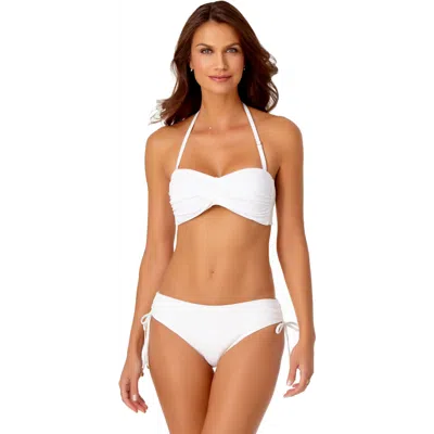 Anne Cole Twist Bandeau Bikini Top In White