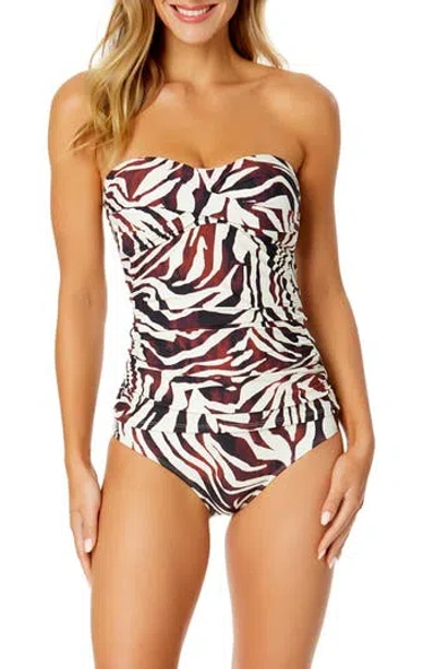 Anne Cole Twist Front Bandeau Two-piece Swimsuit In Multi