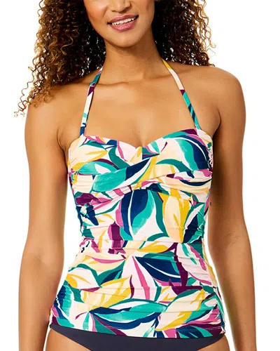Anne Cole Twist Front Bandeau-kini In Multi