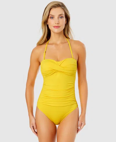 Anne Cole Twist-front Ruched One-piece Swimsuit