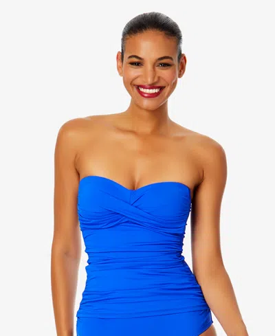 Anne Cole Twist-front Ruched Tankini Top