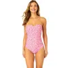 Anne Cole Twist Front Shirred One Piece Swimsuit In Pink