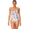 Anne Cole Twist Front Shirred One Piece In Multi