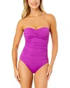 Anne Cole Twist-front Ruched One-piece Swimsuit