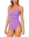 Anne Cole Twist Front Bandeaukini In Multi