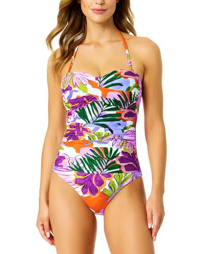 Anne Cole Twist Front Strapless One-piece In Black