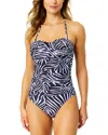 Anne Cole Twist Front Strapless One-piece In Multi