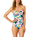 Anne Cole Twist Front Strapless One-piece In Multi