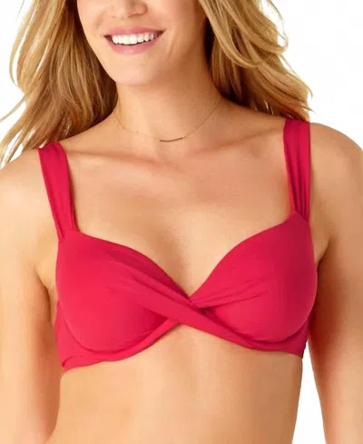 Anne Cole Twist-front Underwire Bikini Top In Berry In Pink