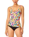 Anne Cole Underwire Surplice Tri Tankini In Multi