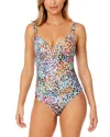 Anne Cole Underwire Surplice Triangle One-piece In Multi