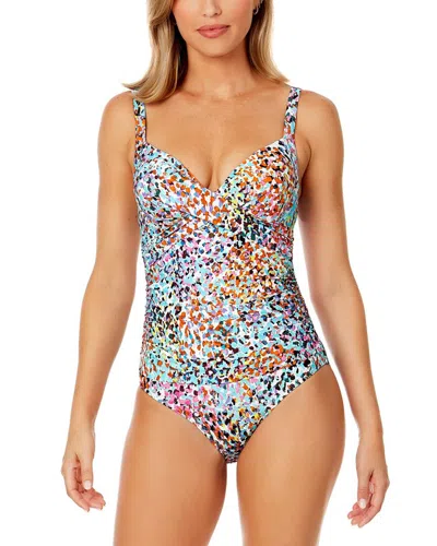 Anne Cole Underwire Surplice Triangle One-piece In Multi