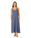 Anne Cole V Neck Braided Shell Strap Cover Up In Blue Indigo