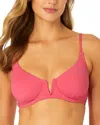 Anne Cole V Wire Elongated Underwire Top In Pink