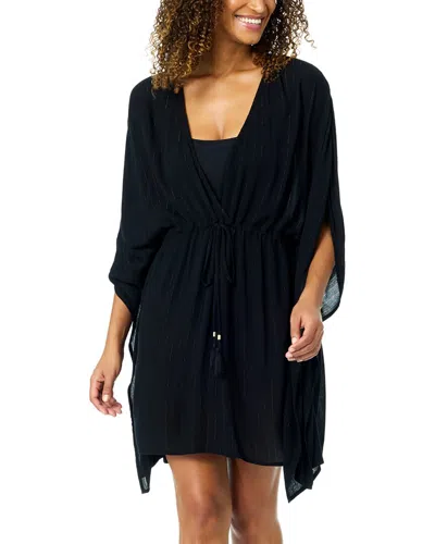 Anne Cole V-neck Kimono In Black