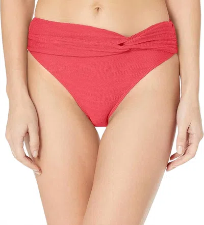 Anne Cole Weaver Twist Front Bottom In Melon In Orange