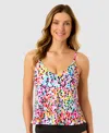 Anne Cole Women's Abstract Dot Tankini Top In Multi