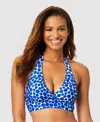 Anne Cole Women's Denim Dot Marilyn Halter Bikini Top