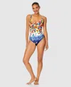 Anne Cole Gradient Floral Underwire Surplice One Piece Swimsuit In Multi