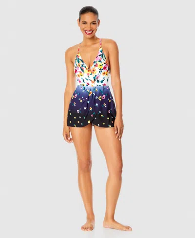Anne Cole Women's Floral-print Swimdress In Multi
