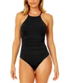 ANNE COLE WOMEN'S HIGH-NECK ONE-PIECE SWIMSUIT
