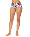 Anne Cole Tiger Dance Fold Over High Waist Shirred Bikini Swim Bottom In Animal Print