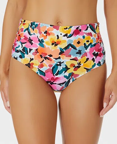 Anne Cole Women's High-waisted Floral Bikini Bottoms In Multi