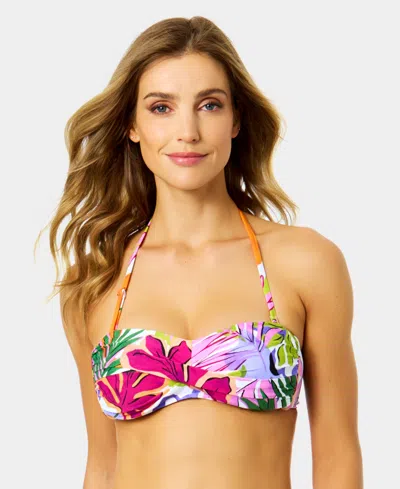 Anne Cole Women's Liz Printed Twist Bandeau Bra In Multi