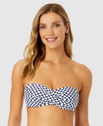 Anne Cole Women's Neo Geo Twist-front Bandeau Bikini Top In Multi