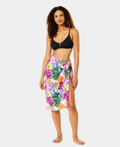 Anne Cole Women's Printed Tie-front Swim Pareo In Purple