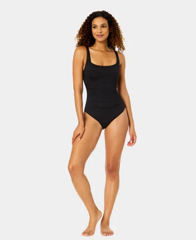 Anne Cole Women's Square-neck One-piece Swimsuit In Black