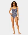 Anne Cole Square Neck One-piece In Blue
