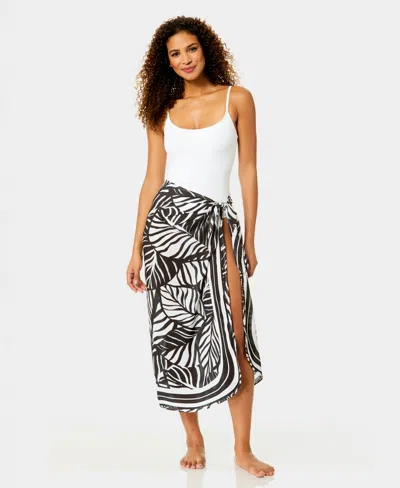 Anne Cole Women's Tie-front Swim Cover Up Pareo In White