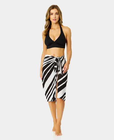 Anne Cole Women's Tie-front Swim Pareo In Black