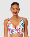 Anne Cole Women's Watercolor Paisley Shirred Bikini Top