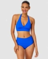 Anne Cole Solid Banded Halter Bikini Top In Black