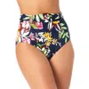 Anne Cole Belted High Waist Swim Bottoms In Tropical Bloom In Multi